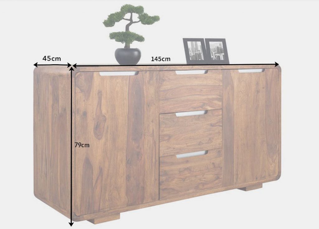 Meuble buffet bois massif sésham vernis