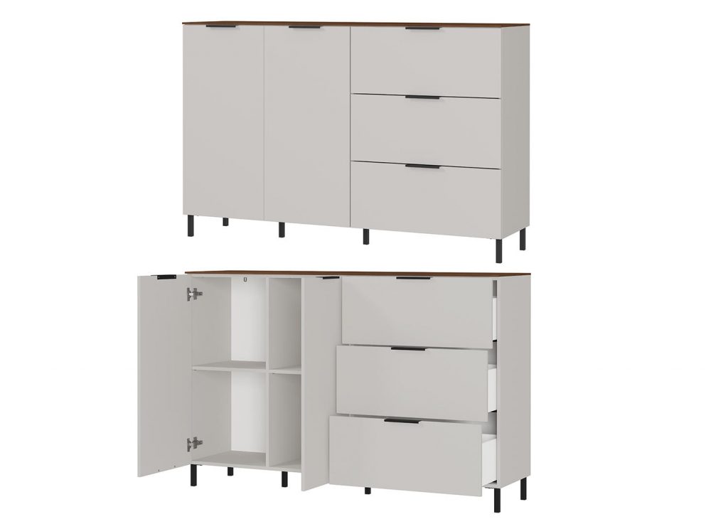 Buffet long bois blanc cachemire design