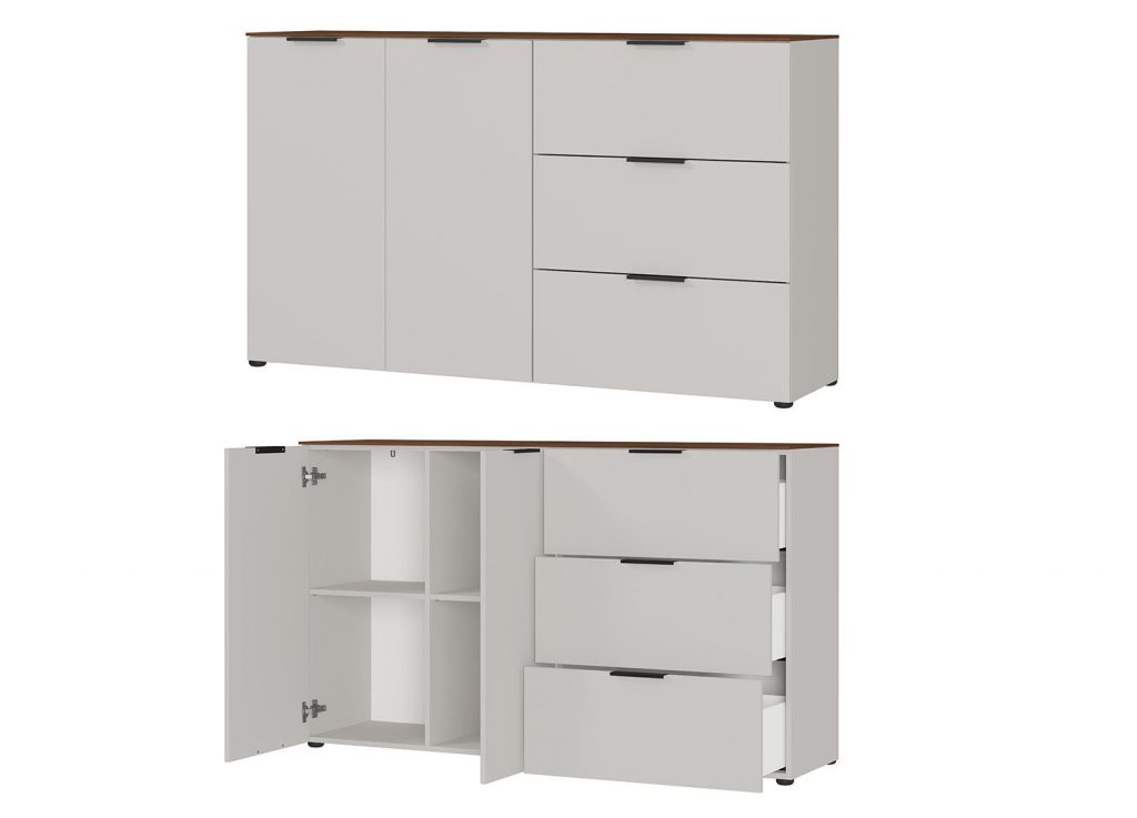 Buffet long bois blanc cachemire design