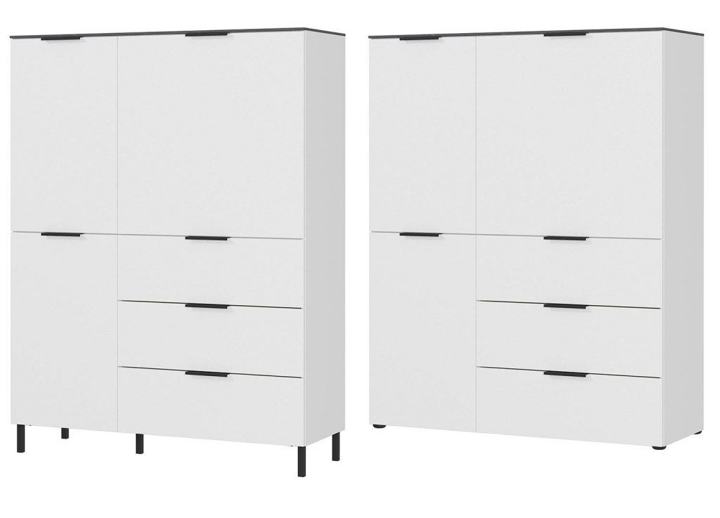 Buffet haut bois gris marbre design