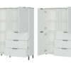 Buffet haut bois gris marbre design