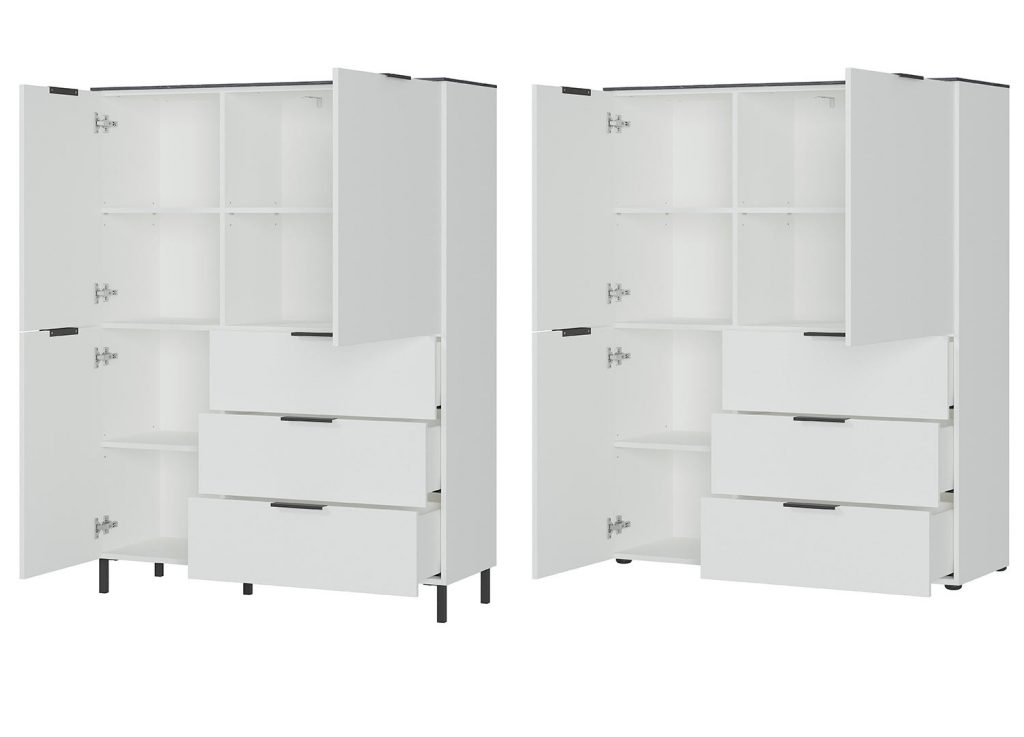 Buffet haut bois gris marbre design