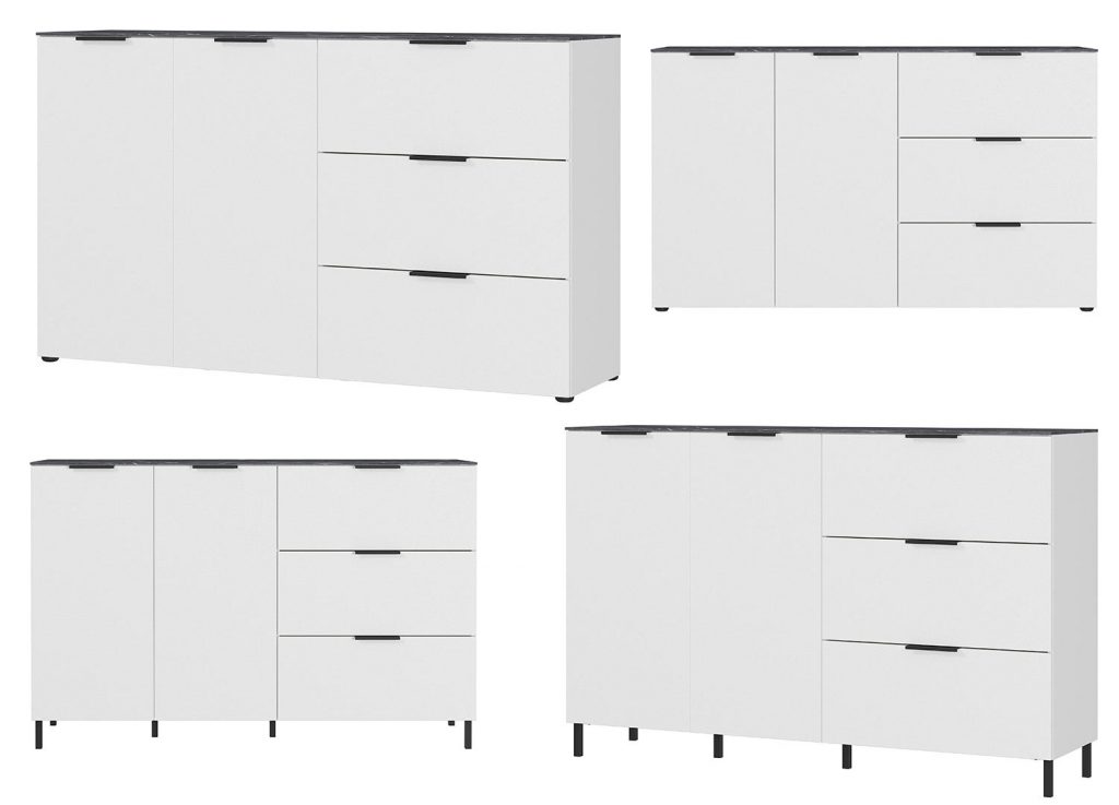 Buffet en bois blanc et gris foncé design