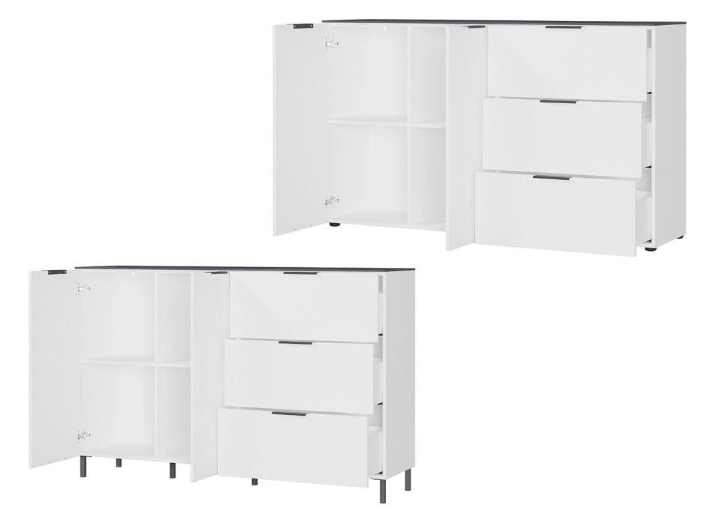 Buffet en bois blanc et gris foncé design