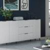 Long buffet en bois blanc et gris design