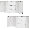 Long buffet en bois blanc et gris design