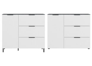 Grand meuble commode blanche et grise