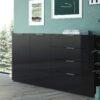 Grand meuble buffet noir et verre