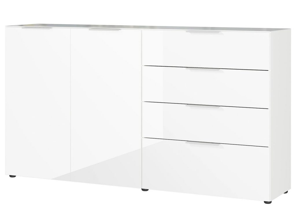 Grand meuble buffet blanc et verre