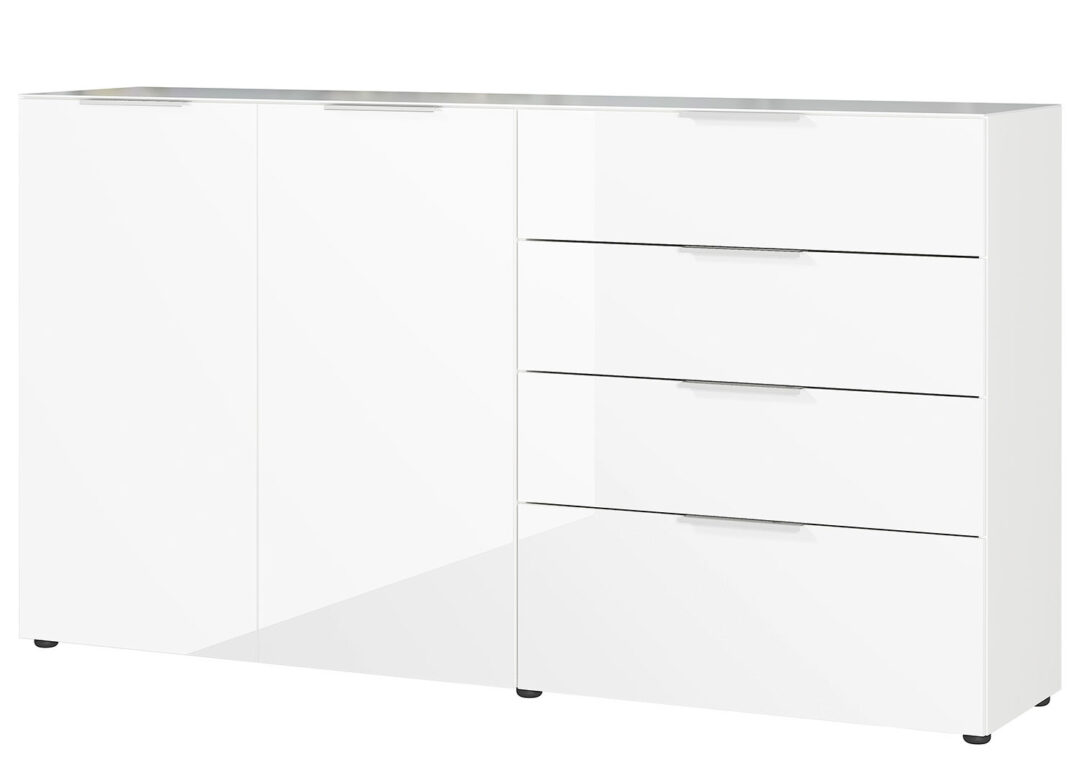 Grand meuble buffet blanc et verre