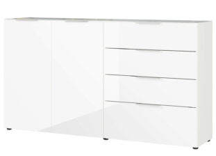 Grand meuble buffet blanc et verre