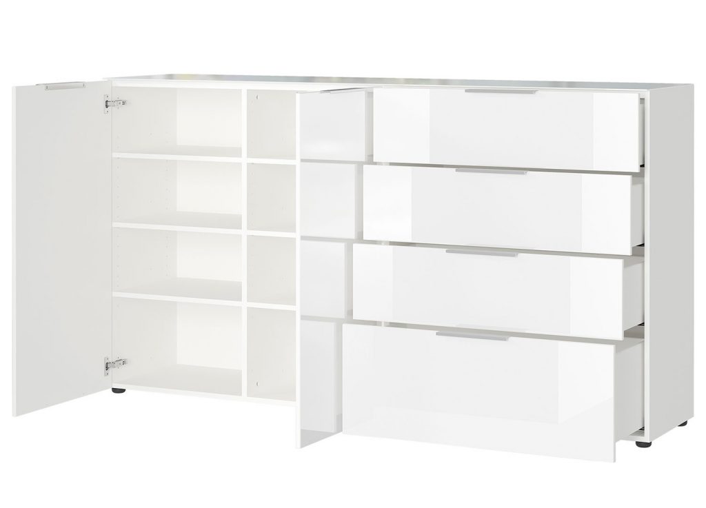 Grand meuble buffet blanc et verre