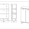 Petite armoire blanche laquée mat et bois de chêne