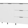 Buffet moderne bois blanc et gris effet marbre