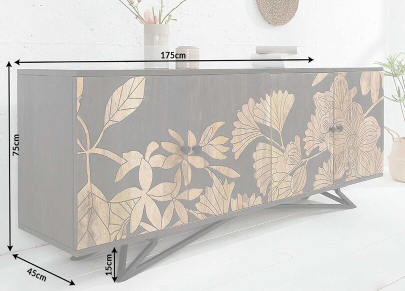 Dimensions du buffet en bois massif