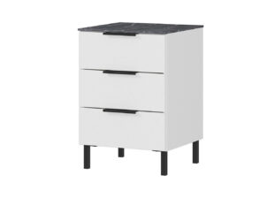 Table d'appoint blanche et effet marbre