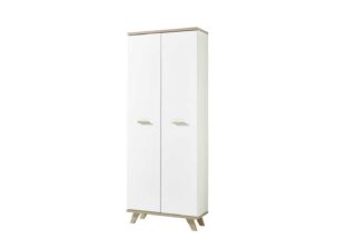 armoire haute blanche et bois style scandinave