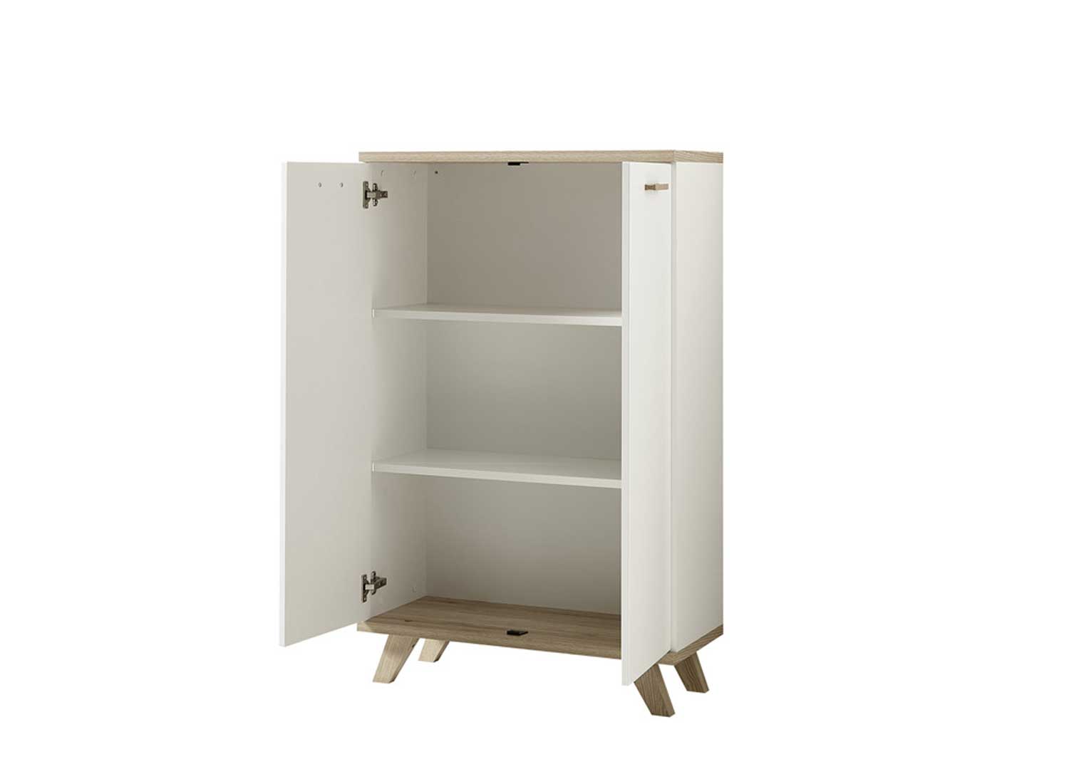 Armoire basse de bureau grise en bois pour un style scandinave