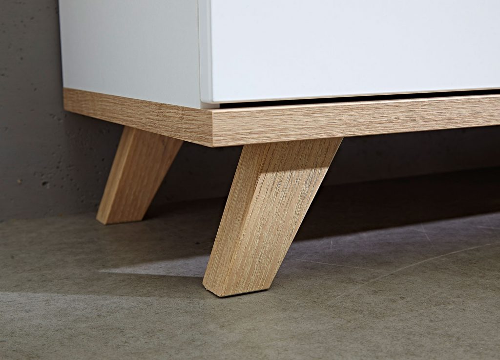 Buffet blanc laqué mat et chêne scandinave
