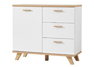 Commode bois et blanc laqué mat scandinave