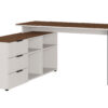 Bureau d'angle avec rangements blanc