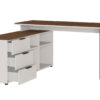 Bureau d'angle avec rangements blanc