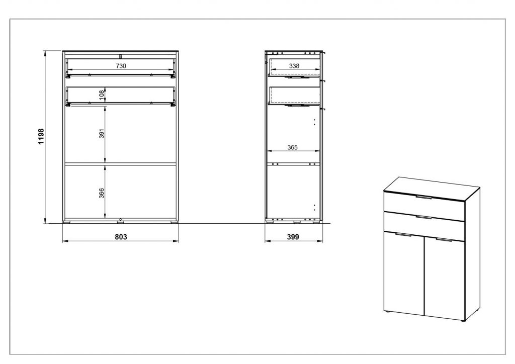 Meuble commode pour bureau