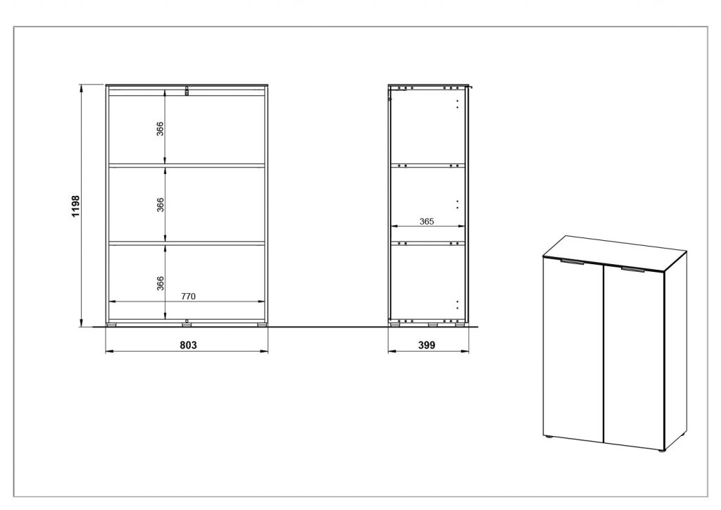 Commode de rangement pour bureau