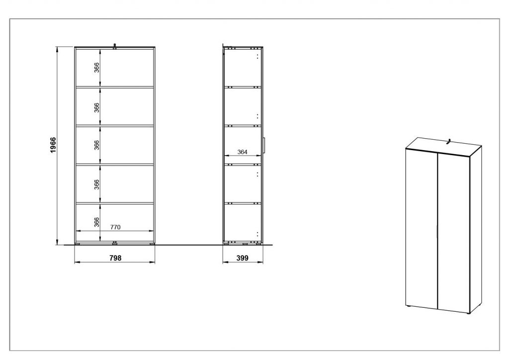 Armoire haute pour bureau blanche