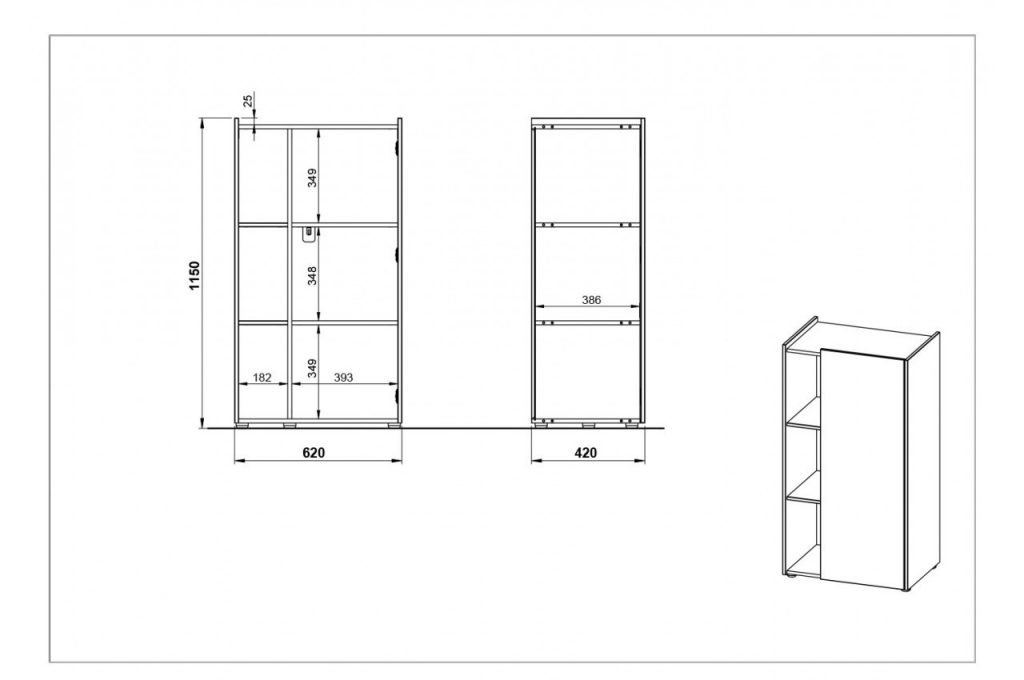 Meuble de rangement pour bureau gris