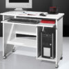 Bureau compact avec rangement blanc