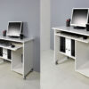 Bureau compact avec rangement blanc