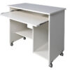 Bureau compact avec rangement blanc