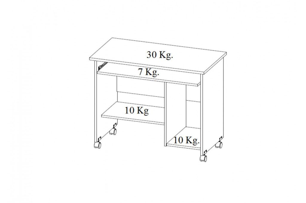 Bureau compact avec rangement blanc