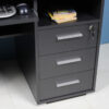 Bureau avec rangements gris foncé