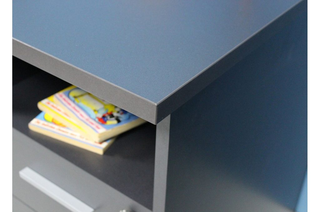 Bureau avec rangements gris foncé