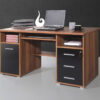 Bureau avec rangements bois de Noyer/Noir