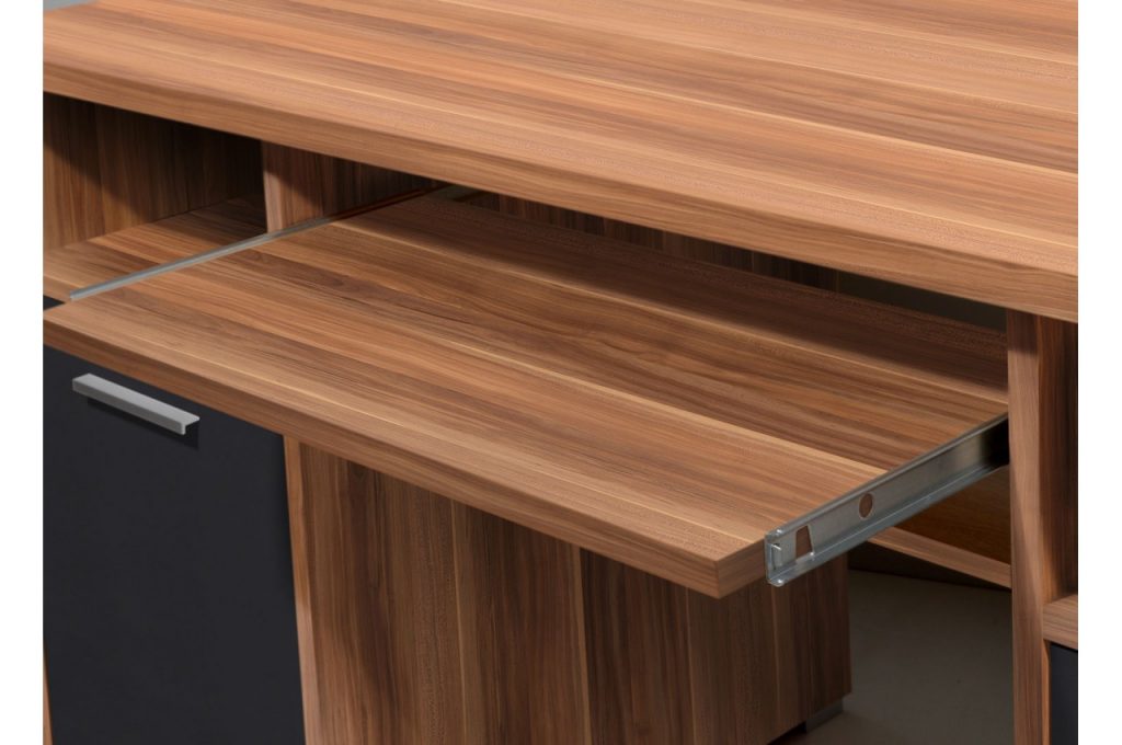 Bureau avec rangements bois de Noyer/Noir