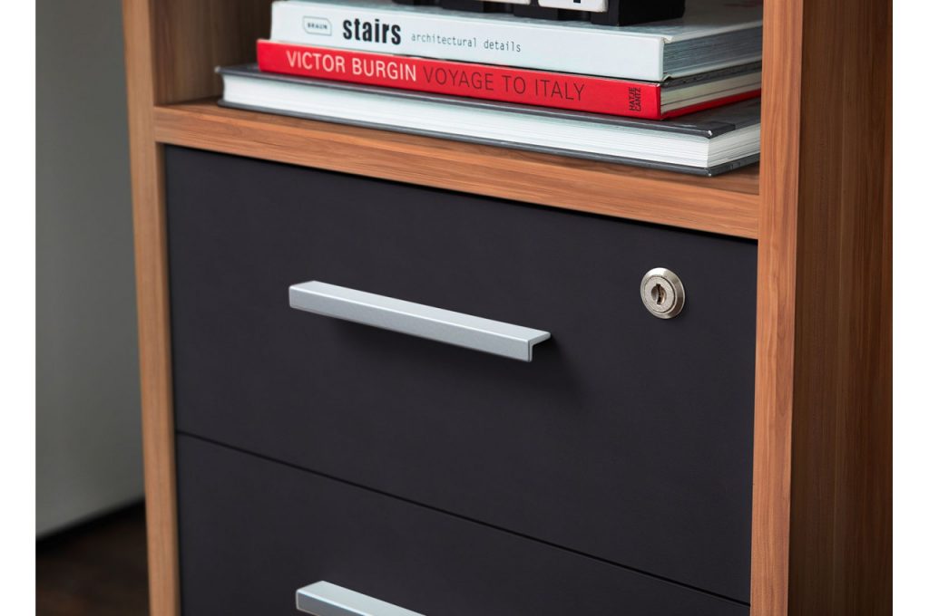 Bureau avec rangements bois de Noyer/Noir