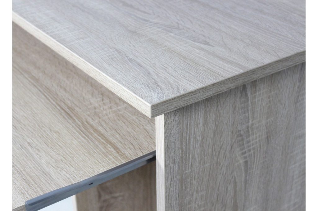 Bureau compact avec rangement bois de chêne