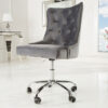 Siège de bureau velours gris baroque