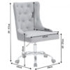Siège de bureau velours gris baroque
