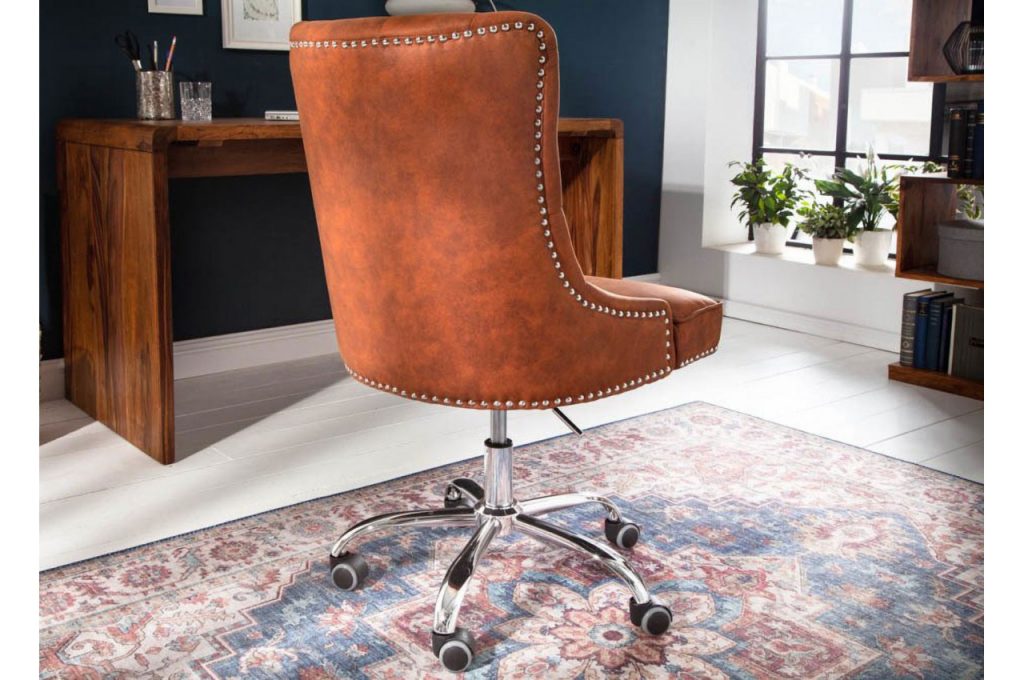 Fauteuil de bureau marron clair vintage