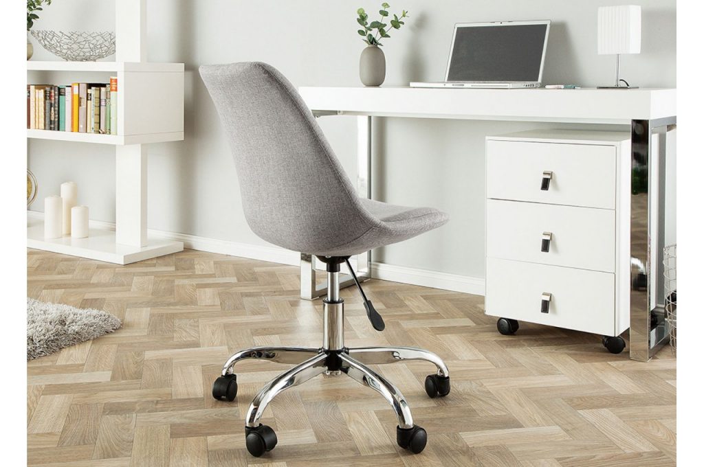 Chaise de bureau coque grise scandinave