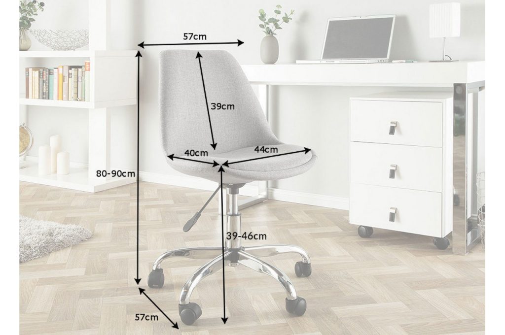 Chaise de bureau coque grise scandinave