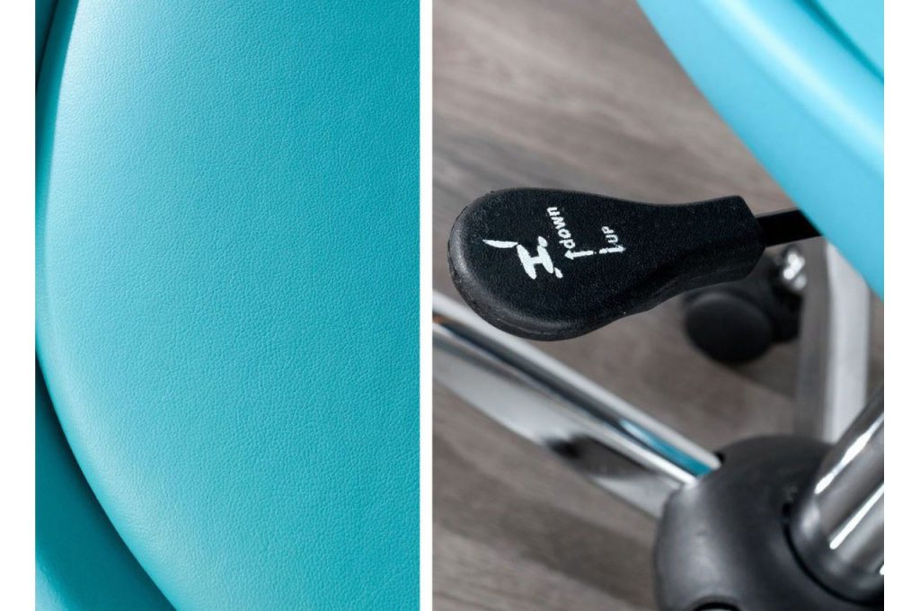Chaise de bureau coque turquoise scandinave