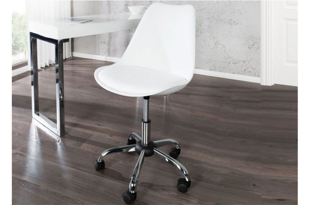 Chaise de bureau coque blanche scandinave