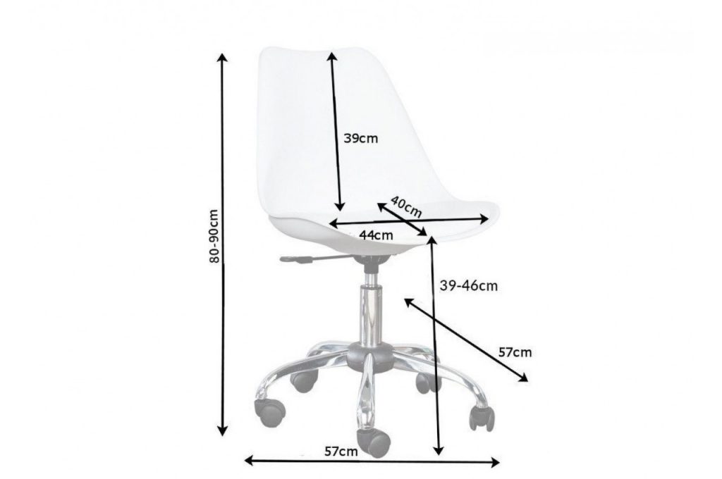 Chaise de bureau coque blanche scandinave