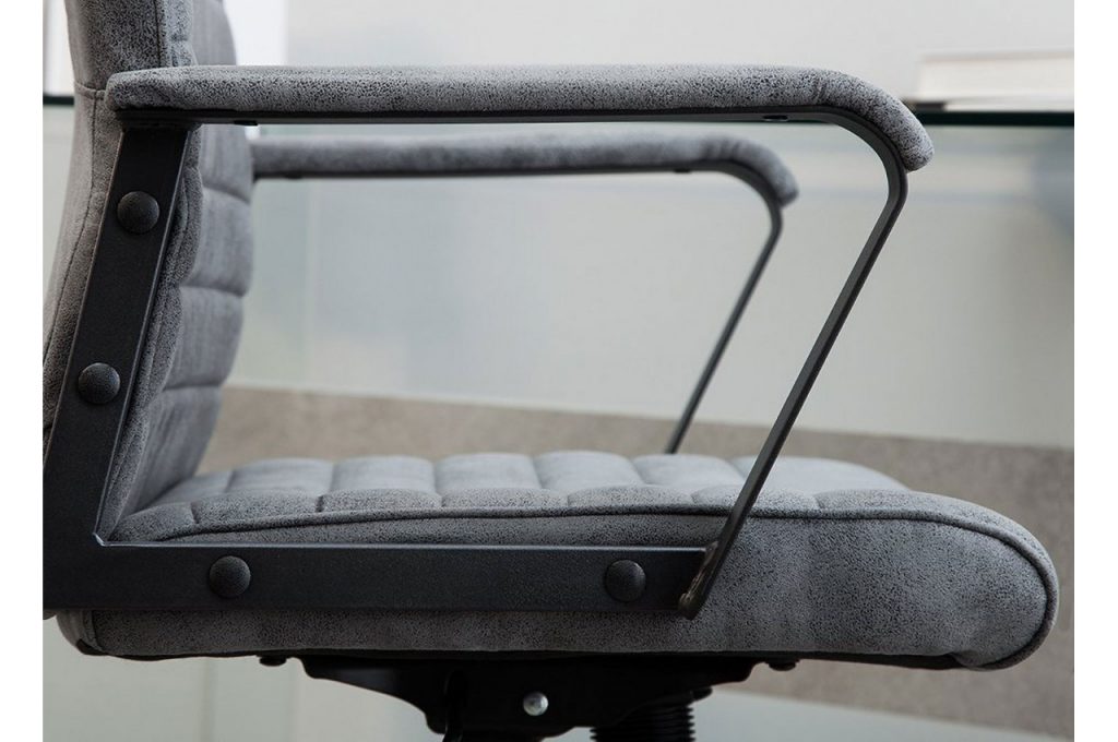 Siège de bureau cuir synthétique gris vintage