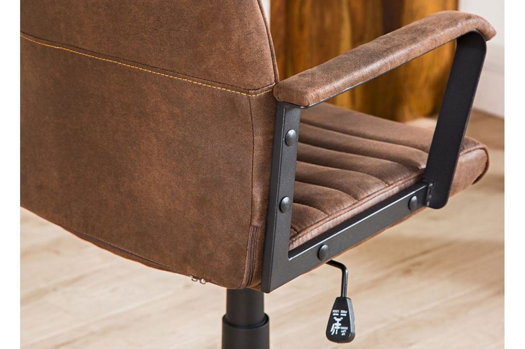 Siège de bureau cuir synthétique marron vintage